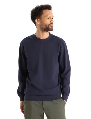 Pánské Mikiny S Kapucí Icebreaker Merino Central II Long Sleeve Sweatshirt Tmavě Blankyt | CZ 1672ILHS